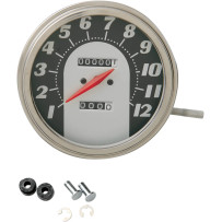 5" FL-Style 1:1 Speedometer — Black, Silver, 5" (12.7 cm), 0–120 mph