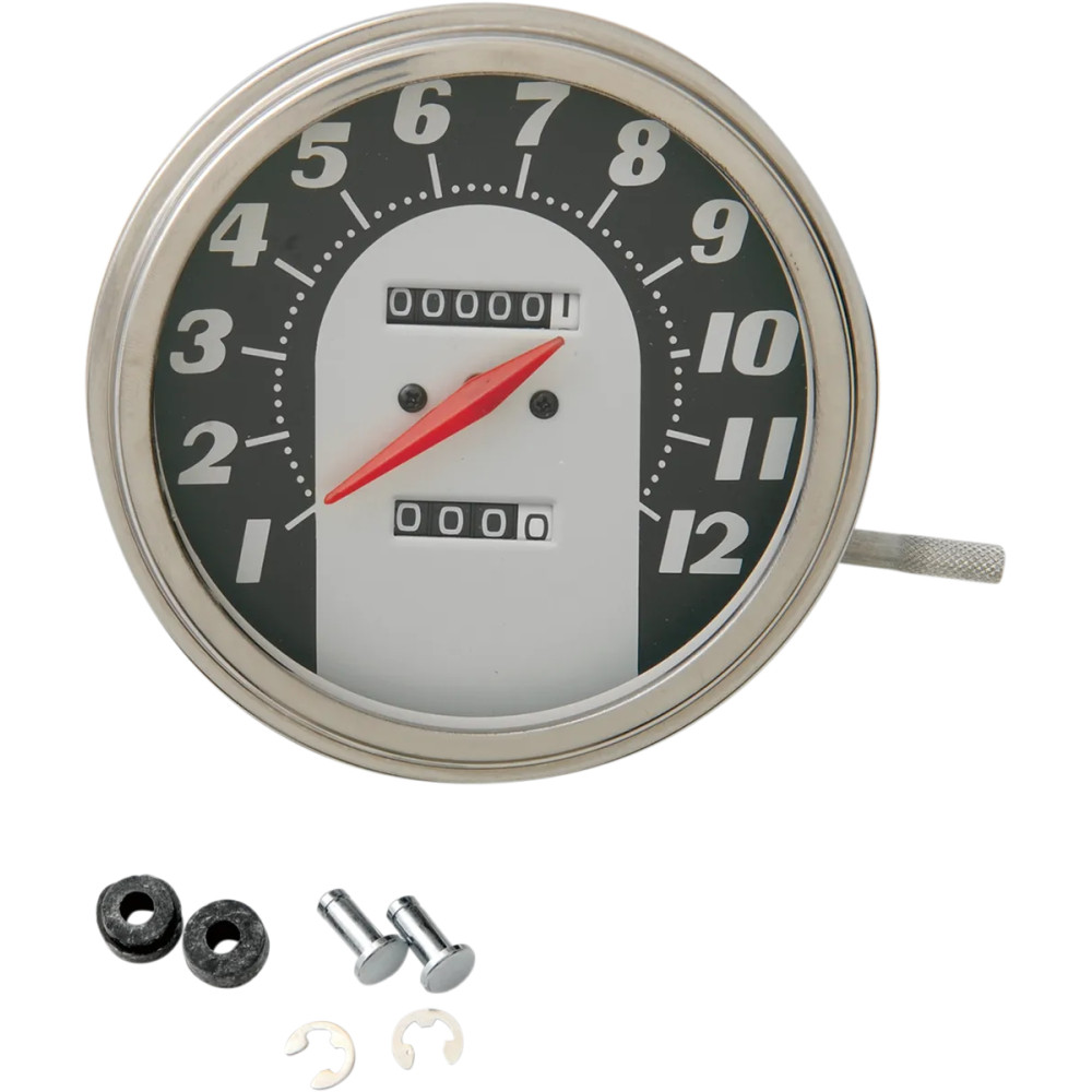 5" FL-Style 1:1 Speedometer — Black, Silver, 5" (12.7 cm), 0–120 mph
