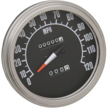 5" FL-Style 2:1 Speedometer — 12 mm thread, 0–120 mph, Black