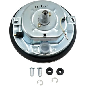 Velocímetro 5" FL-Style 2240:60 con interruptor reed — 5" de diámetro, cara negra, carcasa pulida, rosca 12 mm, compatible con s