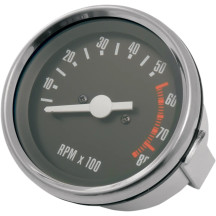 Tacómetro de estilo original — 2-3/4" de diámetro, 0–8.000 rpm, Negro