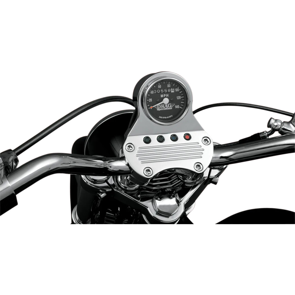 Mini Speedometer — 61 mm, black face, chrome housing