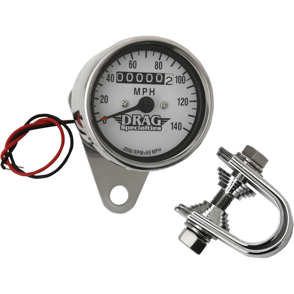 Mini Speedometer — 61 mm, white face
