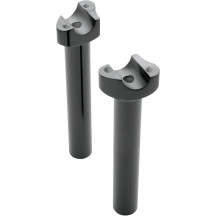 Forged Aluminum Handlebar Risers — 1" clamping diameter, 8" rise, Gloss Black