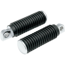 Chrome Foot Pegs with Rubber Sleeves — Long, Male mount