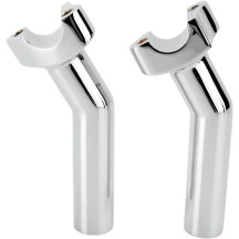 Forged Aluminum Handlebar Risers — 1" clamp, 5-1/2" rise, 1/2-13 thread, Chrome