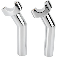 Forged Aluminum Handlebar Risers — 1" clamp, 5-1/2" rise, 1/2-13 thread, Chrome