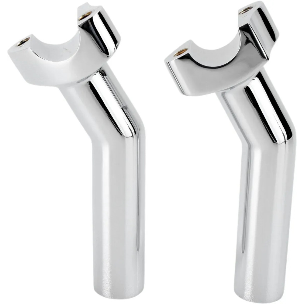 Forged Aluminum Handlebar Risers — 1" clamp, 5-1/2" rise, 1/2-13 thread, Chrome