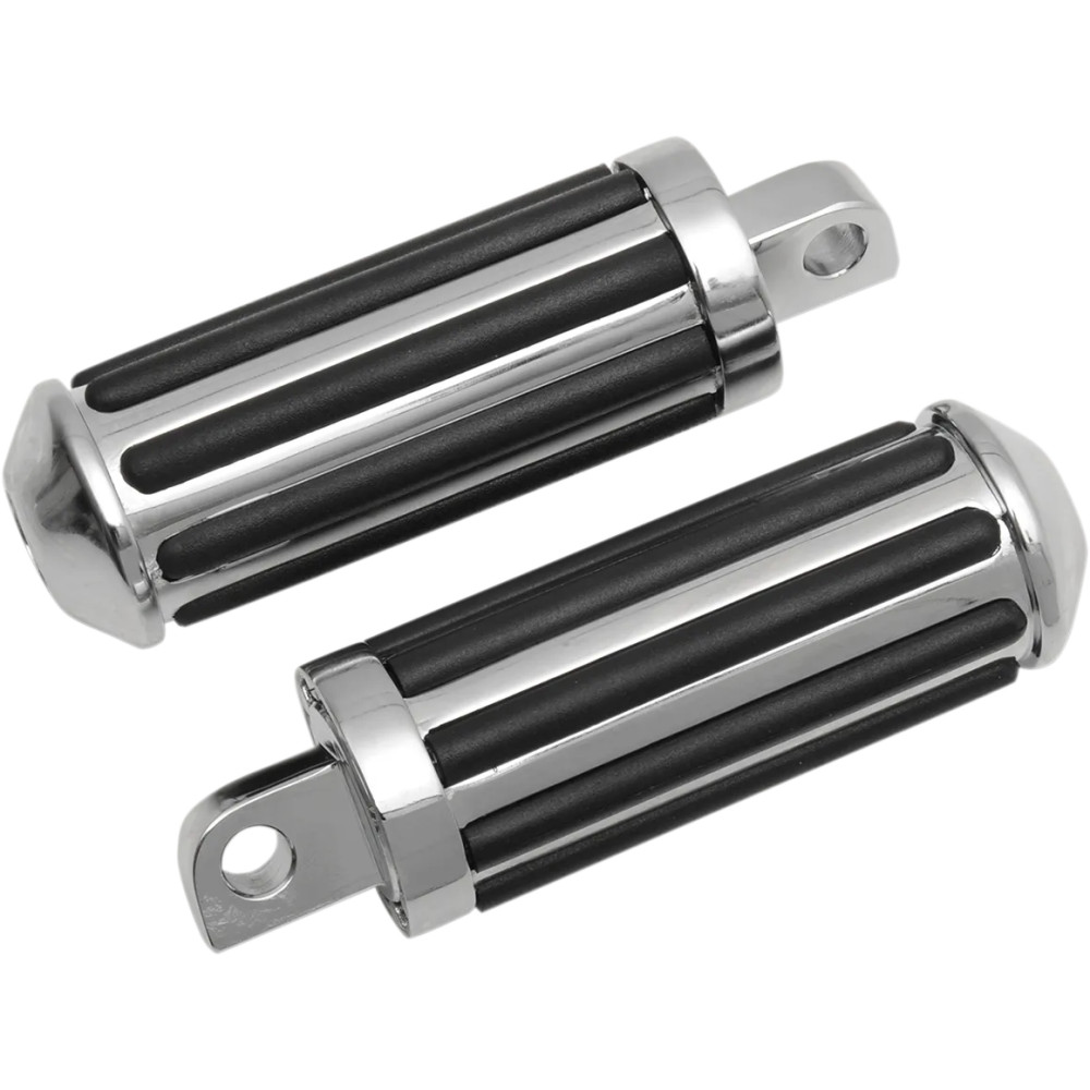 Rail Foot and Shifter Pegs — 10 cm (4"), 38 mm (1-1/2"), Male Mount, Black, Chrome