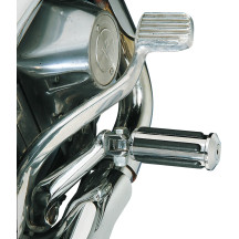 Rail Foot and Shifter Pegs — 10 cm (4"), 38 mm (1-1/2"), Male Mount, Black, Chrome