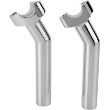 Forged Aluminum Handlebar Risers — 1" clamp, 6-1/2" rise, 1/2-13 thread, 3.5" on-center, Chrome