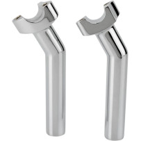 Forged Aluminum Handlebar Risers — 1" clamp, 6-1/2" rise, 1/2-13 thread, 3.5" on-center, Chrome