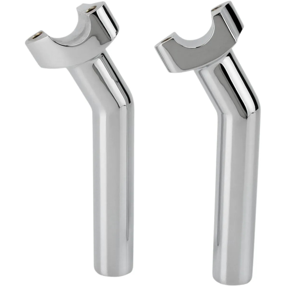Forged Aluminum Handlebar Risers — 1" clamp, 6-1/2" rise, 1/2-13 thread, 3.5" on-center, Chrome
