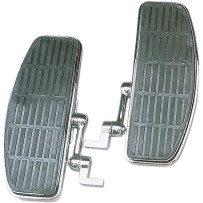 Bolt-On Adjustable Floorboards — Driver, Black, Chrome