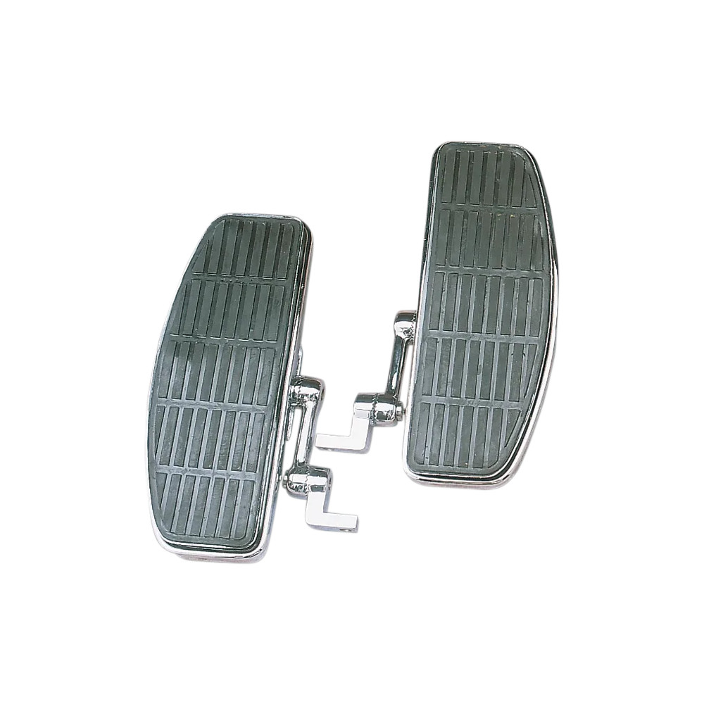 Bolt-On Adjustable Floorboards — Driver, Black, Chrome