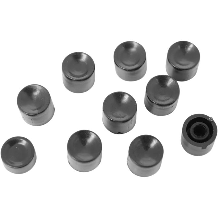 Tapas de botones para interruptor de manillar — 25,4 mm diámetro de sujeción, negro, paquete de 10