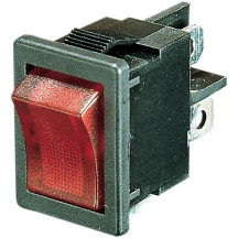 Lighted Rocker Switch — Black, Red