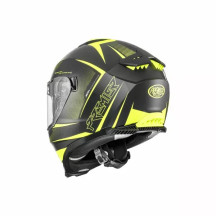 Typhoon FR Helmet — Size L, Matte Black, Yellow