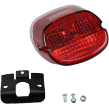 Ensamblaje de luz trasera Laydown — lente roja, carcasa cromada, Harley-Davidson®
