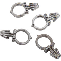 Handlebar Wiring Clips — 12.7 mm (1/2"), 4 Pack, Chrome