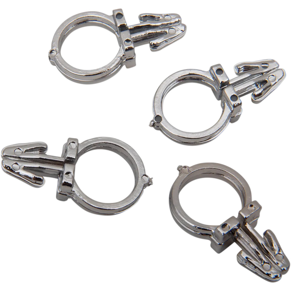 Handlebar Wiring Clips — 12.7 mm (1/2"), 4 Pack, Chrome