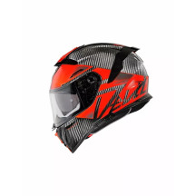 Casco Devil Carbon MN — Talla M, Negro/Rojo