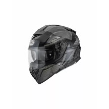 Casco Devil Carbon MN — Gris, Negro, acabado brillante
