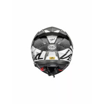 Casco Devil Carbon MN — Talla L, gris/blanco brillante
