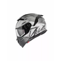 Casco Devil Carbon MN — 2XL, Blanco, Gris, Brillo