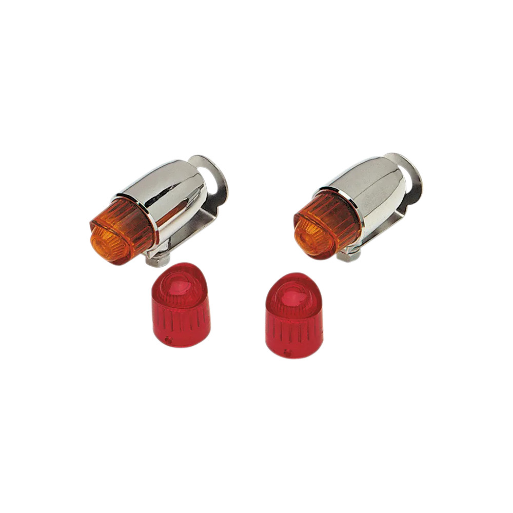 Pony Marker Lights — 57.2 mm (2-1/4") x 19.1 mm (3/4"), amber & red lenses