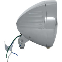 Ensamblajes cromados de faro personalizados estilo Springer — 165 mm (6-1/2"), 60/55 W