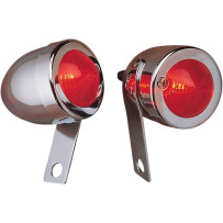 Luces marcadoras tipo bala — 57.2 mm diámetro, 82.6 mm longitud, 12V, montaje izquierdo atornillado, lente roja