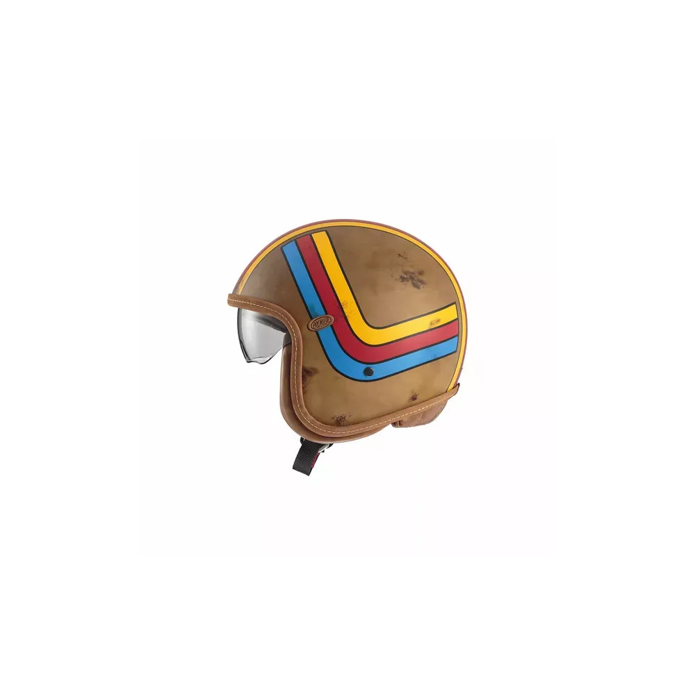 Casco Vintage Platinum Edition — Talla S, marrón mate, visera interior ahumada, carcasa Dyneema/Carbono/Aramida