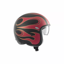 Vintage FR Helmet — XL, Open-Face, Matte red