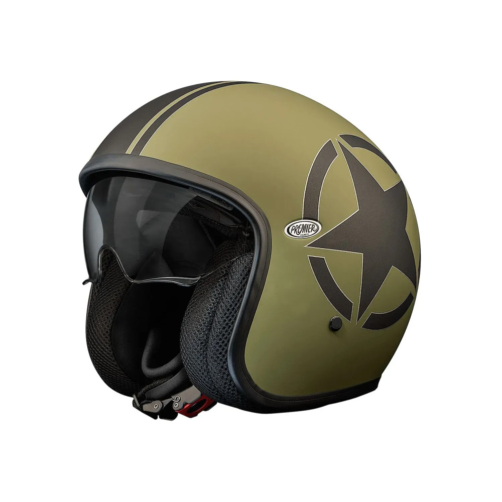 Casco Vintage Star — Talla XL, Oliva mate