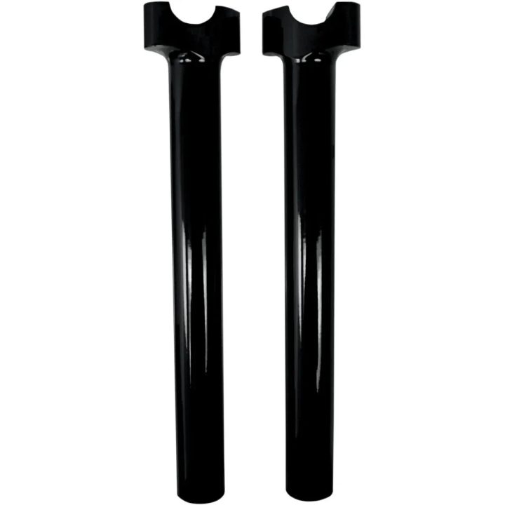 Elevadores de manillar Buffalo de aluminio mecanizado — elevación 12", sujeción 1", negro brillo