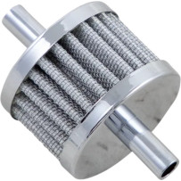Replacement Crankcase Breather Filter — 1-1/2" x 2", 3/8" inlet, Chrome