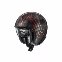 Vintage Platinum Edition Carbon Helmet — 3XL, Black gloss, Red