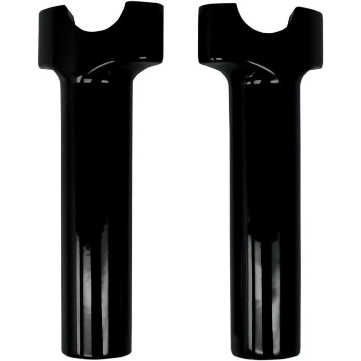 Elevadores Buffalo de aluminio mecanizado — 6" de elevación, diámetro de sujeción 1", negro brillante