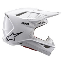 Casco Supertech M10 Sólido — Talla L, Blanco brillo, Carcasa fibra de carbono