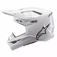 Casco Supertech M10 sólido — 2XL, Blanco brillo, compuesto carbono/aramida