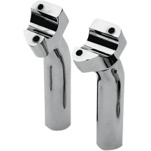 Buffalo Billet Aluminum Handlebar Risers — 1" clamping, 1" rise, 1" pullback, Chrome