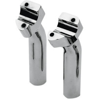Buffalo Billet Aluminum Handlebar Risers — 1" clamping, 1" rise, 1" pullback, Chrome