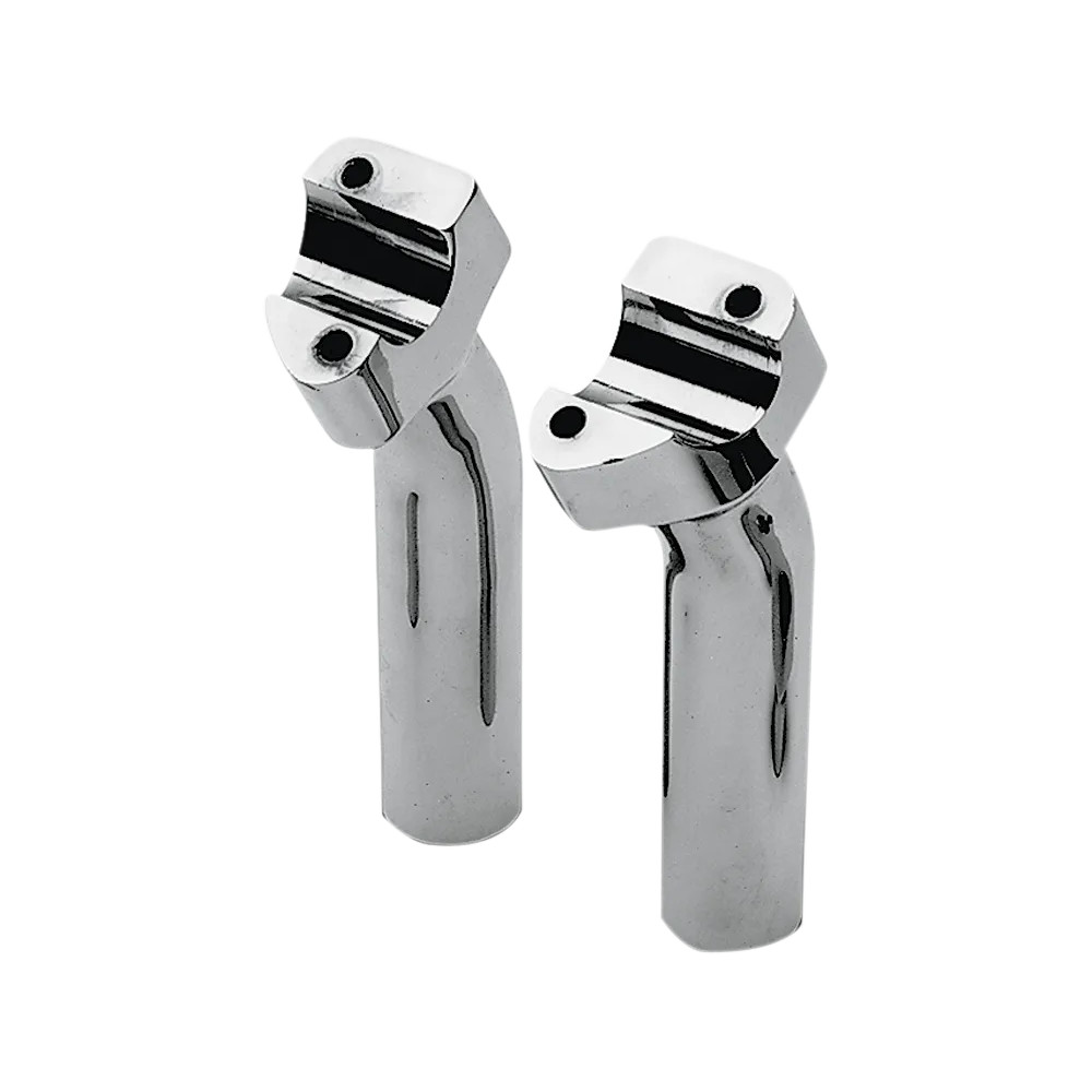 Buffalo Billet Aluminum Handlebar Risers — 1" clamping, 1" rise, 1" pullback, Chrome