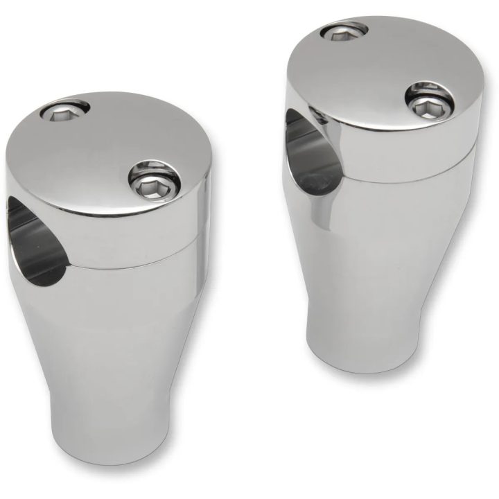 Casquillos elevadores de manillar — 25,4 mm (1") de sujeción, 76,2 mm (3") de elevación, rosca 1/2-20, cromo