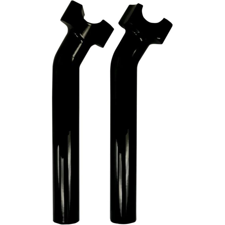 Elevadores de manillar Buffalo Billet de aluminio — 1 pulg. sujeción, altura 9-1/2 pulg., retroceso 1 pulg., Negro Brillo