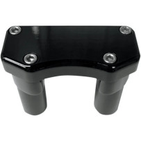 Handlebar Riser & Top Clamp Kit — 25.4 mm clamp, 76.2 mm rise, 1/2-13 thread, Black gloss