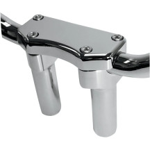 Handlebar Riser & Top Clamp Kit — Rise 10 cm (4"), Clamp 25.4 mm (1"), 1/2-13, Chrome