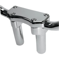 Handlebar Riser & Top Clamp Kit — Rise 10 cm (4"), Clamp 25.4 mm (1"), 1/2-13, Chrome