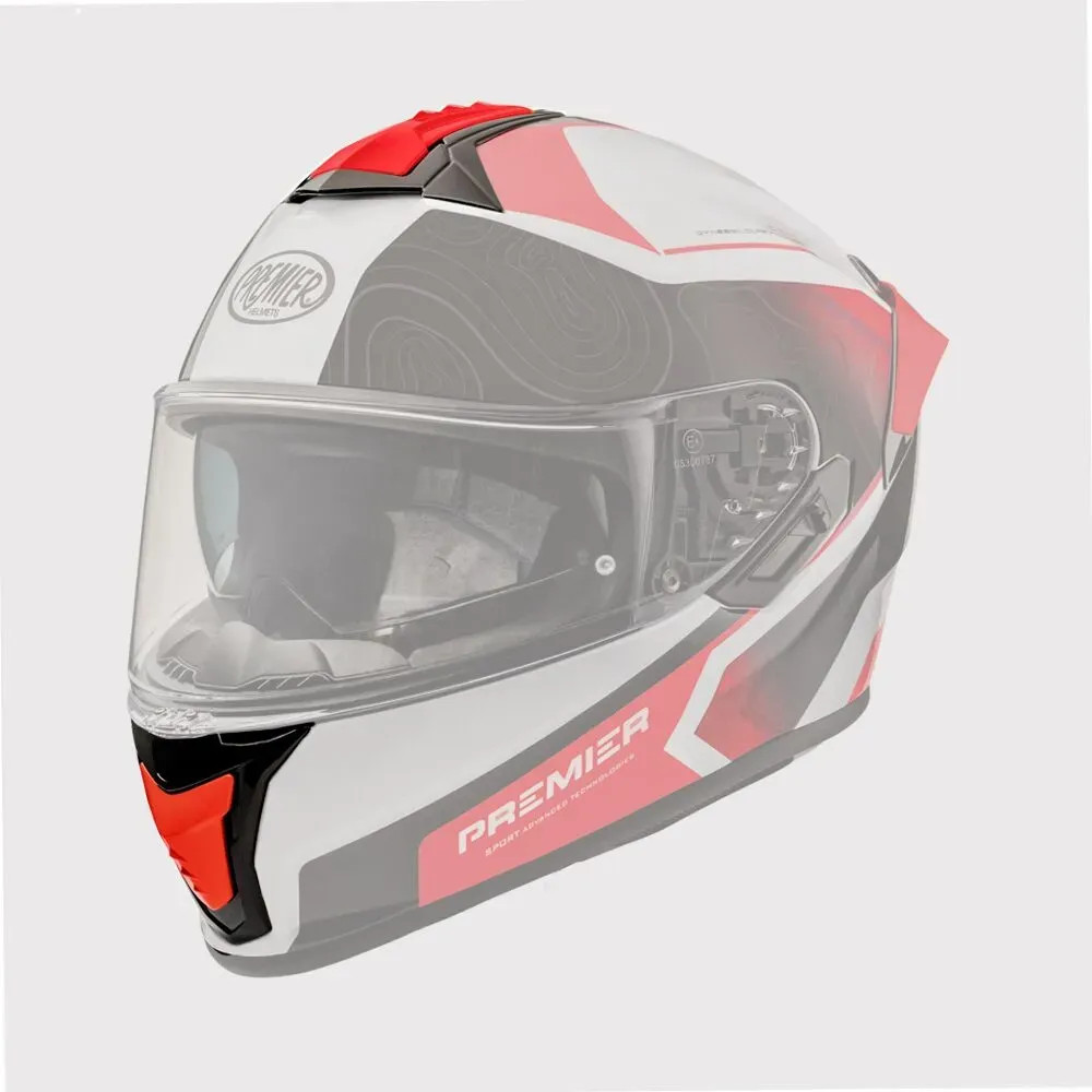 Kit de ventilación para casco Evoluzione — Talla única, Rojo